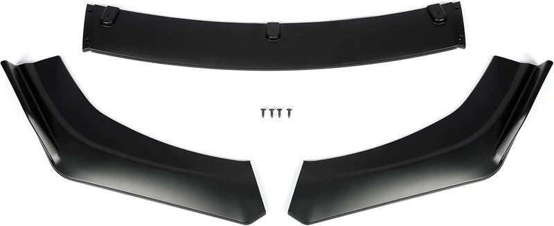 Kojem 3Pcs Front Bumper Lip Compatible with 2016-2021 Honda Civic 10th 4DR Sedan Under Chin Spoiler Splitter Plastic (Matte Black) NOT Fit 2D Coupe and 5D Hatchback - Image 4